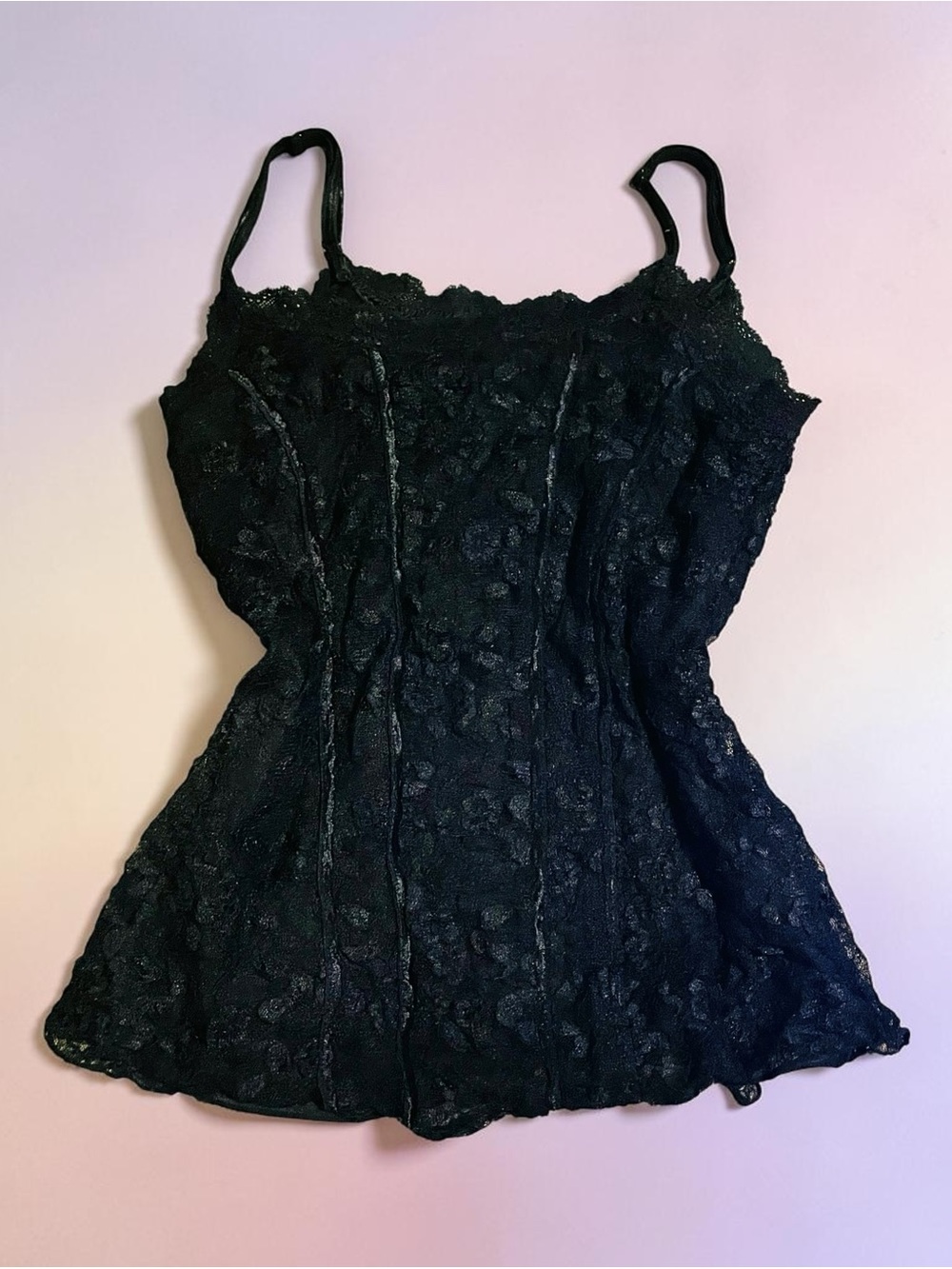 le chateau Black Lace Camisole Slip Top